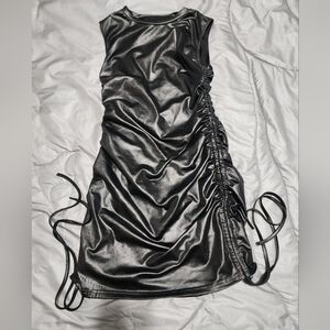 Black pleather dress. EUC. Women's medium. TTS